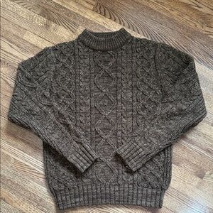 Vintage Puritan Cape Cod Cableknit  Chainknit Mock Neck Fisherman Sweater